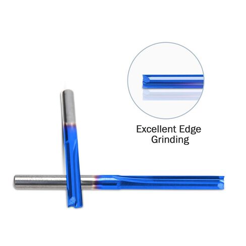 HQMaster CNC Router Bits 1/8 Router Bit Straight Router Bit 1 8 عرقوب مستقيم الناي نهاية مطحنة القاطع 2-الفلوت طحن قطع التنغستن الصلب 22mm CEL / 45mm OAL لMDF PVC الاكريليك اللوح الخشب 10 حزمة in Saudi Arabia