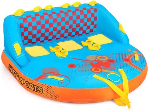 2 Person Inflatable Towable Tube Water Sport for Boating, Water Sport Towable Float with Dual Handles and Quick Inflation Valve, Heavy-Duty PVC Raft for Lake River Beach Fun in Saudi Arabia