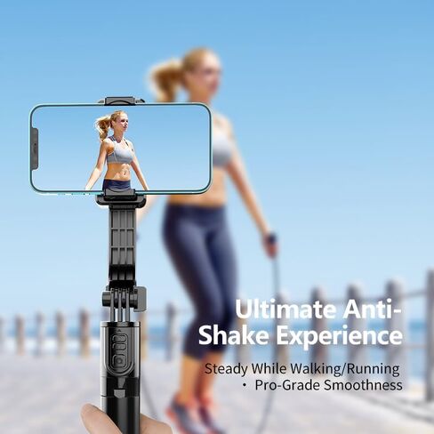 مثبت الهاتف Gimbal للهاتف وعصا السيلفي والحامل ثلاثي القوائم مع جهاز التحكم عن بعد | مفتاح أفقي/رأسي بلمسة واحدة ودوران 360 درجة | تصميم محمول in Kuwait