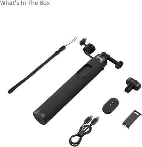 قبضة طاقة صغيرة، عصا سيلفي للتحكم اللاسلكي لـ DJI Action 6/5 Pro، لـ GoPro Hero 13/12/11، لـ Insta360 X5/X4، بطارية مدمجة بقدرة 5000 مللي أمبير في الساعة، مقبض شحن ممتد لكاميرا الحركة والهواتف in Saudi Arabia