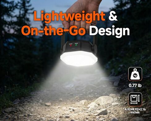 4000LM Rechargeable Hanging Camping Lantern with Magnet and 1/4"-20 UNC Threaded Mount, 3 Light Modes, 30W Portable Tent Light, IP65 Waterproof LED Flashlight for Fishing, the Man Cave, RV, Emergency in Saudi Arabia