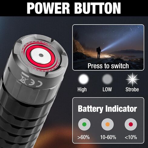 Arrow 2-in-1 Portable Camping Lantern and Flashlight with 3 Modes, USB-C Rechargeable LED Lantern with Battery Indicator and Iron Hook, Lanterns for Power Outages, Camping, Hiking, Emergency in Saudi Arabia