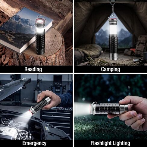 Arrow 2-in-1 Portable Camping Lantern and Flashlight with 3 Modes, USB-C Rechargeable LED Lantern with Battery Indicator and Iron Hook, Lanterns for Power Outages, Camping, Hiking, Emergency in Saudi Arabia