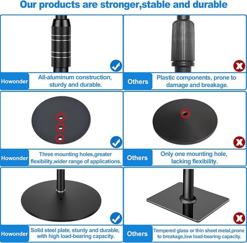 Speaker Stands for Sonos Era 100 or Era 100 SL,Adjustable Height from 33" to 47",Easy DIY Assembly,HD-628,2 Packs,Black in Saudi Arabia