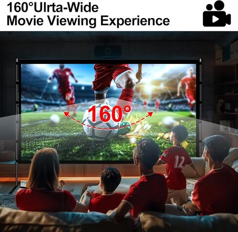 شاشة عرض 120 بوصة، شاشة عرض داخلية وخارجية محمولة مع حامل، شاشة فيلم 16:9 4K HD مضادة للتجاعيد للمسرح المنزلي والسفر والتخييم في الفناء الخلفي in Saudi Arabia