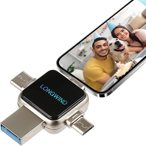 محرك أقراص فلاش Photo Stick، LONGWIND 512GB USB 3.0 محرك إبهام عالي السرعة، عصا ذاكرة USB محمولة خارجية سهلة النسخ الاحتياطي لتخزين الصور للهاتف/Android/PC/الكمبيوتر المحمول/الكمبيوتر اللوحي (فضي) in Saudi Arabia