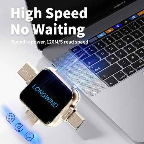 محرك أقراص فلاش Photo Stick، LONGWIND 512GB USB 3.0 محرك إبهام عالي السرعة، عصا ذاكرة USB محمولة خارجية سهلة النسخ الاحتياطي لتخزين الصور للهاتف/Android/PC/الكمبيوتر المحمول/الكمبيوتر اللوحي (فضي) in Saudi Arabia