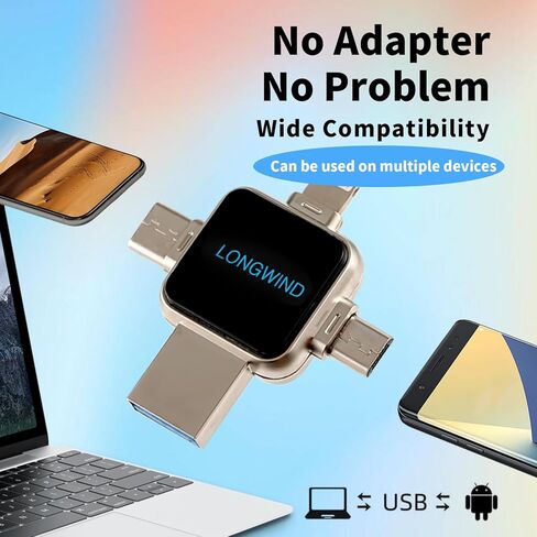 محرك أقراص فلاش Photo Stick، LONGWIND 512GB USB 3.0 محرك إبهام عالي السرعة، عصا ذاكرة USB محمولة خارجية سهلة النسخ الاحتياطي لتخزين الصور للهاتف/Android/PC/الكمبيوتر المحمول/الكمبيوتر اللوحي (فضي) in Saudi Arabia