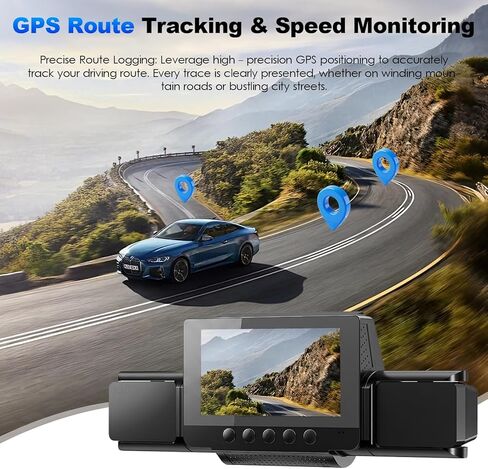 4 Channel Dash Cam 360 View for All-Round Protection, 4-Way Front Rear Inside Recording, Built-in 5G WiFi & GPS, APP Control, 8 IR Night Vision, 24H Parking Monitor, G-Sensor, Free TF Card in Saudi Arabia