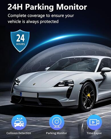 4 Channel Dash Cam 360 View for All-Round Protection, 4-Way Front Rear Inside Recording, Built-in 5G WiFi & GPS, APP Control, 8 IR Night Vision, 24H Parking Monitor, G-Sensor, Free TF Card in Saudi Arabia
