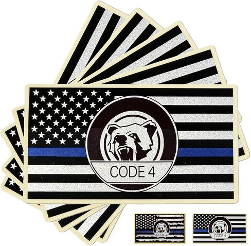 Thin Blue Line Sticker, Bandera Azul De PolicíA para Carro, Blue Line Flag Sticker, American Flag Thin Blue Line Decal for Cars, Trucks, Windows, Laptops (A,10pcs) in Saudi Arabia