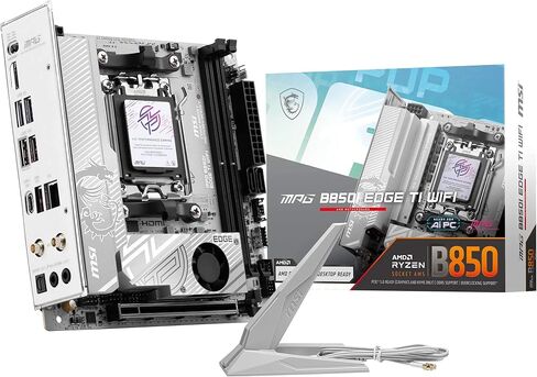MSI MPG B850I Edge TI WiFi Motherboard, Mini-ITX, ATX - Supports AMD Ryzen 9000/8000/7000 Processors, AM5-90A SPS VRM, DDR5 Memory Boost (8200+MT/s OC), PCIe 5.0 x16, M.2 Gen5, Wi-Fi 7, 5G LAN in Saudi Arabia