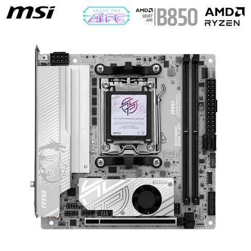MSI MPG B850I Edge TI WiFi Motherboard, Mini-ITX, ATX - Supports AMD Ryzen 9000/8000/7000 Processors, AM5-90A SPS VRM, DDR5 Memory Boost (8200+MT/s OC), PCIe 5.0 x16, M.2 Gen5, Wi-Fi 7, 5G LAN in Saudi Arabia