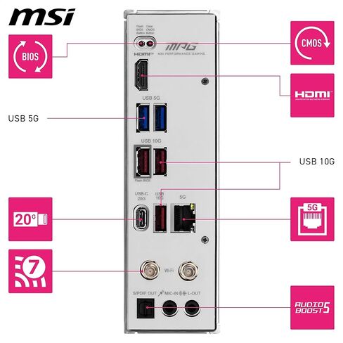 MSI MPG B850I Edge TI WiFi Motherboard, Mini-ITX, ATX - Supports AMD Ryzen 9000/8000/7000 Processors, AM5-90A SPS VRM, DDR5 Memory Boost (8200+MT/s OC), PCIe 5.0 x16, M.2 Gen5, Wi-Fi 7, 5G LAN in Saudi Arabia