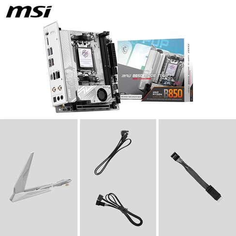 MSI MPG B850I Edge TI WiFi Motherboard, Mini-ITX, ATX - Supports AMD Ryzen 9000/8000/7000 Processors, AM5-90A SPS VRM, DDR5 Memory Boost (8200+MT/s OC), PCIe 5.0 x16, M.2 Gen5, Wi-Fi 7, 5G LAN in Saudi Arabia