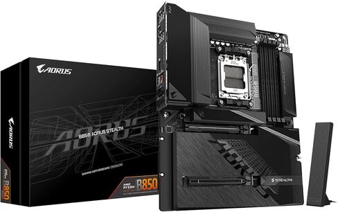 GIGABYTE B850 AORUS Stealth Reverse-Connect ATX Motherboard, Support AMD Socket AM5 Processors, DDR5, 14+2+2 Power Phase, 4X M.2, PCIe 5.0, USB-C, WIFI7, 5GbE LAN, EZ-Latch, 5-Year Warranty in Saudi Arabia