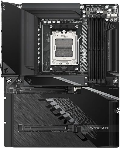 GIGABYTE B850 AORUS Stealth Reverse-Connect ATX Motherboard, Support AMD Socket AM5 Processors, DDR5, 14+2+2 Power Phase, 4X M.2, PCIe 5.0, USB-C, WIFI7, 5GbE LAN, EZ-Latch, 5-Year Warranty in Saudi Arabia