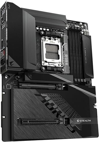 GIGABYTE B850 AORUS Stealth Reverse-Connect ATX Motherboard, Support AMD Socket AM5 Processors, DDR5, 14+2+2 Power Phase, 4X M.2, PCIe 5.0, USB-C, WIFI7, 5GbE LAN, EZ-Latch, 5-Year Warranty in Saudi Arabia