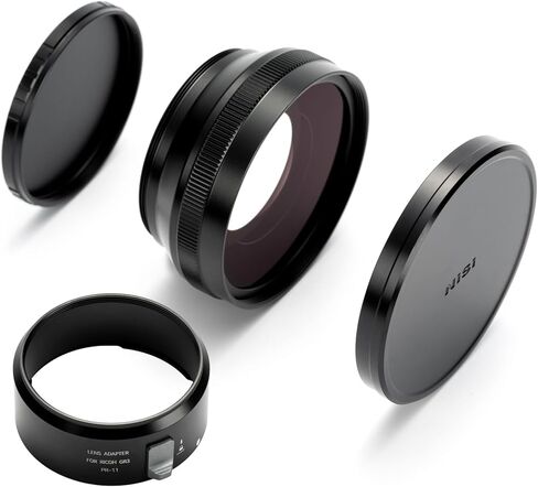 NiSi, Wide Conversion Lens Kit for Ricoh GR III - 0.78x Wide Lens PR-10 & GR3 Adapter PR-11 with Secure Lock - 21mm Equivalent, 49mm Thread for Filters & Accessories, Multi-Coated Glass in Saudi Arabia