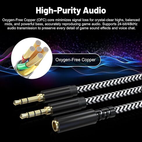Chat Link Pro Audio Capture Cable Compatible with Elgato HD60, HD60S, HD60S+, HD60X, HD60Pro, 4K60 PRO Capture Card, Chat Adapter Cable for Nintendo Switch, Xbox One, Xbox Series X/S, PS5, PS4, 8.8ft in Saudi Arabia