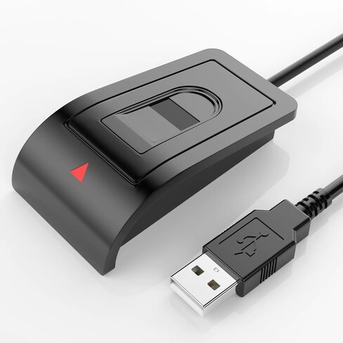 قارئ بصمات الأصابع USB لنظام التشغيل Windows 10/11 فقط، ماسح بصمات الأصابع Windows Hello لتسجيل الدخول إلى الكمبيوتر الشخصي، وأمان مستشعر المطابقة، والتوصيل والتشغيل، وكابل تمديد بطول 4 أقدام (ليس لنظام التشغيل Mac/Linux) in Kuwait