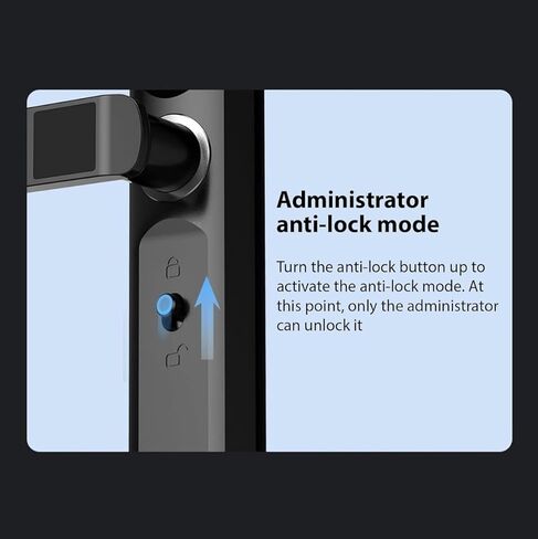 Smart Door Lock with Handle - Biometric Keyless Entry - Fingerprint Reader, Touchpad, App Control, Alexa Ready - IP55 Waterproof Slim Sliding Door - Auto-Lock System in Saudi Arabia