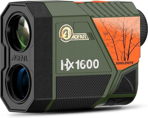 محدد مدى الصيد AOFAR HX1600 مع شاشة محيطة تلقائية، بصريات فائقة الوضوح مع نفاذية زجاجية بنسبة 95%+، 1600 ياردة بزاوية ومسافة أفقية، المدى، المسح الضوئي، وضع السرعة، مقاوم للماء in Kuwait