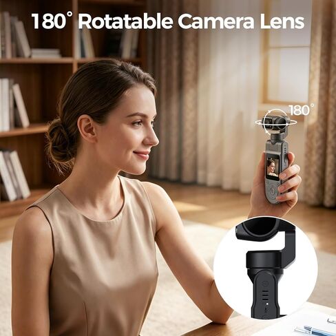 كاميرا صغيرة محمولة للجيب، كاميرا POV بدقة 1080 بكسل للتحكم في التطبيق، كاميرا فيديو يمكن ارتداؤها بعدسة قابلة للدوران لمدونات الفيديو والسفر والحيوانات الأليفة والتسجيل اليومي in Saudi Arabia
