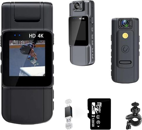 Body Camera,HD 4K Mini Body Cam, with Audio and Video Recording,128GB Wearble Portable Camera,for Work, Guard, Travel,Vlog in Saudi Arabia