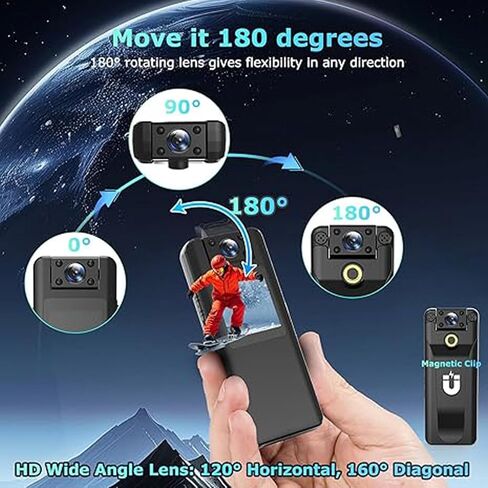Body Camera,HD 4K Mini Body Cam, with Audio and Video Recording,128GB Wearble Portable Camera,for Work, Guard, Travel,Vlog in Saudi Arabia