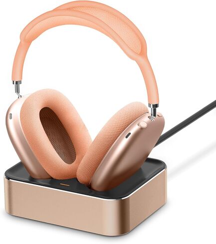 Headphone Charging Station for AirPods Max 2024 & 2020 - Magnetic Headset Charger Dock with Dual Lightning & Type-C Connectors (Space Gray) in Saudi Arabia