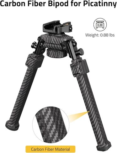 CVLIFE بندقية من ألياف الكربون Bipod Picatinny Bipod للبندقية سريعة الإصدار دوارة 360 درجة وقابلة للإمالة ومستقرة للخارج in Saudi Arabia
