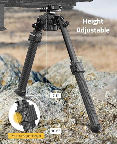CVLIFE بندقية من ألياف الكربون Bipod Picatinny Bipod للبندقية سريعة الإصدار دوارة 360 درجة وقابلة للإمالة ومستقرة للخارج in Saudi Arabia