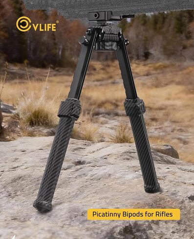 CVLIFE بندقية من ألياف الكربون Bipod Picatinny Bipod للبندقية سريعة الإصدار دوارة 360 درجة وقابلة للإمالة ومستقرة للخارج in Saudi Arabia