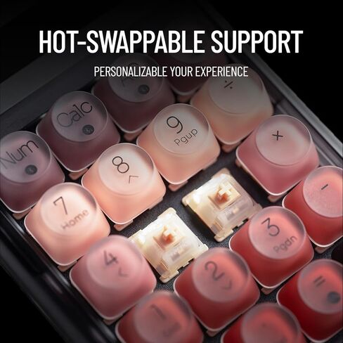 LOFREE Lipstick-Style Tri-Mode Wireless Mechanical Numpad with 4-Level Adjustable Backlight, Hot-Swappable, Rechargeable Wireless Numpad with Bluetooth /2.4G Wireless/USB-C Wired Connection in Saudi Arabia