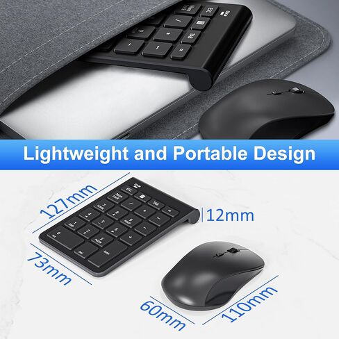 لوحة أرقام وماوس لاسلكي، لوحة مفاتيح USB مكونة من 22 مفتاحًا ومجموعة ماوس صامتة 3 DPI قابلة للتعديل، لوحة رقمية بسرعة 2.4 جيجا هرتز لأجهزة الكمبيوتر المحمول والكمبيوتر المحمول وأجهزة الكمبيوتر المكتبية وأجهزة Mac - جهاز استقبال USB واحد in Saudi Arabia