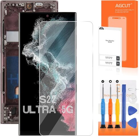 INCELL لهاتف Samsung Galaxy S22 Ultra استبدال الشاشة لهاتف Samsung S22 Ultra LCD Display S908B S908U LCD محول الأرقام شاشة تعمل باللمس مجموعة إصلاح التجميع مع الإطار in Kuwait