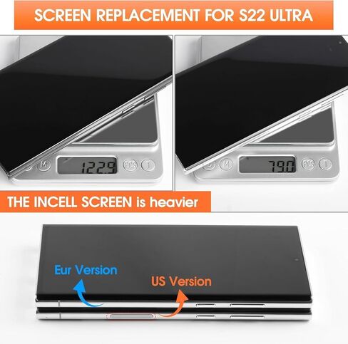 INCELL لهاتف Samsung Galaxy S22 Ultra استبدال الشاشة لهاتف Samsung S22 Ultra LCD Display S908B S908U LCD محول الأرقام شاشة تعمل باللمس مجموعة إصلاح التجميع مع الإطار in Kuwait