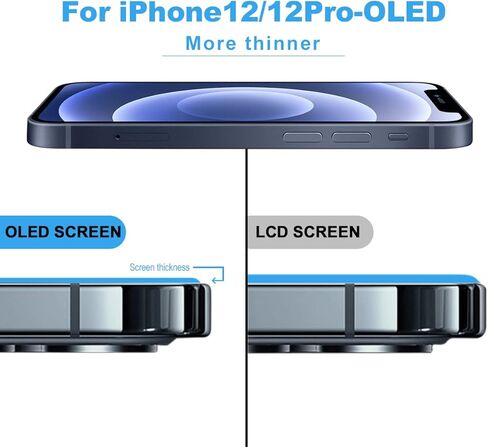 مجموعة استبدال شاشة OLED لهاتف iPhone 12/12 Pro [ليست LCD] شاشة 6.1 بوصة عالية الدقة بالكامل محول رقمي لشاشة تعمل باللمس ثلاثية الأبعاد مجموعة كاملة + أدوات إصلاح + واقي شاشة in Kuwait
