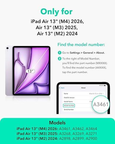واقي شاشة مغناطيسي بملمس الورق لجهاز iPad Air 13 بوصة M4/M3/M2 (2026/2025/2024، الجيل الثامن/السابع/السادس)، اكتب وارسم مثل على الورق، قابل للفصل، متوافق مع الفيلم المقسى، غير لامع، مضاد للوهج in Saudi Arabia