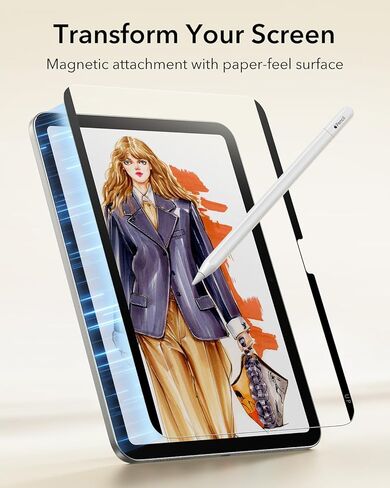 واقي شاشة مغناطيسي بملمس الورق لجهاز iPad Air 13 بوصة M4/M3/M2 (2026/2025/2024، الجيل الثامن/السابع/السادس)، اكتب وارسم مثل على الورق، قابل للفصل، متوافق مع الفيلم المقسى، غير لامع، مضاد للوهج in Saudi Arabia