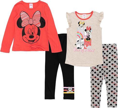 Disney Princess Minnie Mouse Frozen Moana Girls T-Shirt and Leggings 4 Piece Outfit Set Toddler to Big Kid in Saudi Arabia