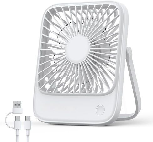USB Desk Fan, USB C Corded Powered Personal Fan(No battery), Strong Airflow, 3 Speeds Wind Small USB Desktop Fan With 180° Tilt Folding for Home Office Table in Saudi Arabia