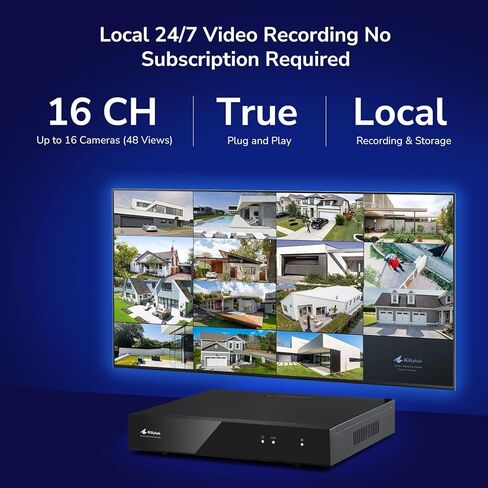Home Security Camera System Wireless, 6pcs Triple Lens 2K Security Cameras Wireless Outdoor with 360° Pan & Tilt, Auto Tracking, 2.4/5GHz WiFi, 16CH NVR with 500GB HDD, KZT4 Bundle with CZD1 in Saudi Arabia