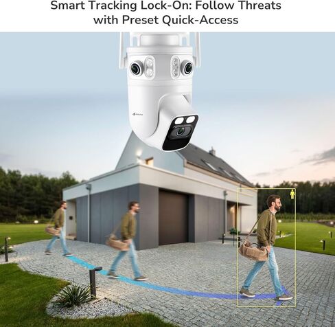 Home Security Camera System Wireless, 6pcs Triple Lens 2K Security Cameras Wireless Outdoor with 360° Pan & Tilt, Auto Tracking, 2.4/5GHz WiFi, 16CH NVR with 500GB HDD, KZT4 Bundle with CZD1 in Saudi Arabia