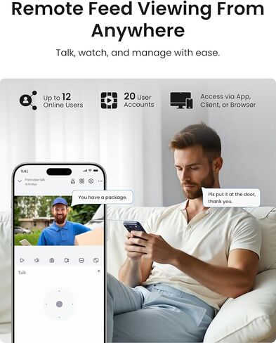 نظام كاميرا أمان IP REOLINK 12 ميجابكسل RLK8-1200B4-A، محادثة ثنائية الاتجاه، رؤية ليلية ملونة، اكتشاف الأشخاص/المركبات/الحيوانات الأليفة، 2 تيرابايت HDD 8CH NVR، مع قطعة واحدة 16 ميجابكسل ثنائية العدسة 3 PoE in Saudi Arabia