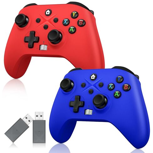 Dinosoo 2 Pack Wireless for Xbox One, Series X|S, & PC, with Turbo, Macro, Dual Vibration Hall Trigger, 3.5mm Audio Jack, Built-in Battery, with 2.4GHz Adapter in Kuwait