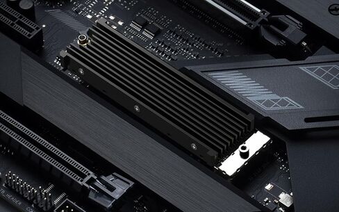 M.2 2280 NVMe SSD Heatsink لأجهزة Samsung 990 Pro/ 990 EVO Plus/ 9100 Pro/ 970 EVO Plus/ 980 PRO/ 860 EVO، مبدد حرارة مبرد للكمبيوتر الشخصي مع وسادة سيليكون حرارية، أسود in Kuwait