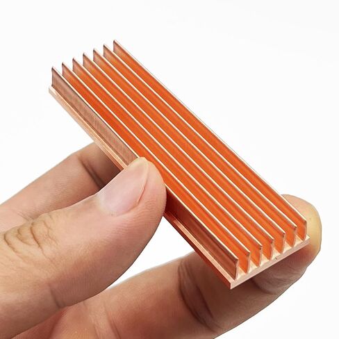 M.2 المبرد النحاس النقي Nvme 2280 SSD بالوعة الحرارة 7 زعانف التبريد مع وسادة حرارية من السيليكون للكمبيوتر / PS5 M2 PCIE NVMe SSD أو M.2 SATA SSD in Saudi Arabia