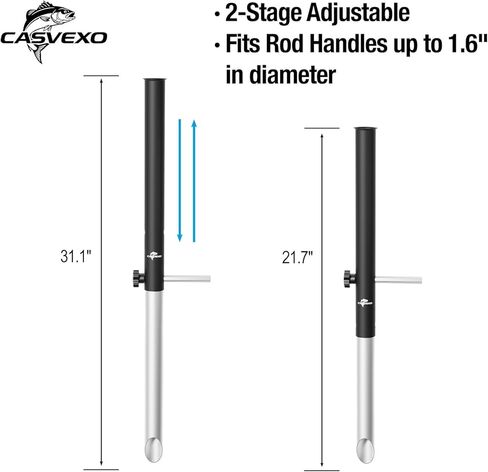 1/2 Pack Aluminum Sand Spikes for Surf Fishing, Beach Fishing Rod Holder, Telescopic and Portable, 2-Stage Adjustable, with Storage Bag in Saudi Arabia
